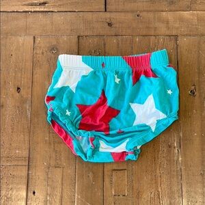 Posh Peanut bamboo teal Star Patterned Diaper Cover bloomers shorties